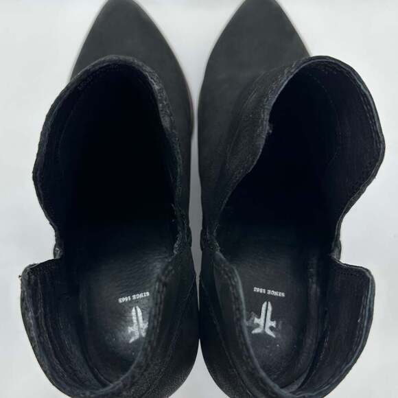 FRYE Reina Black Suede Cut Out Western Ankle Booties - Picture 5 of 10